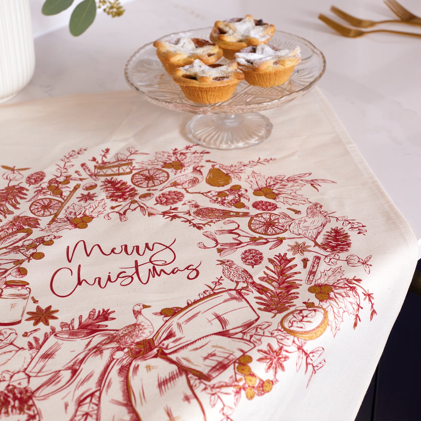 Christmas Wreath Tea Towel