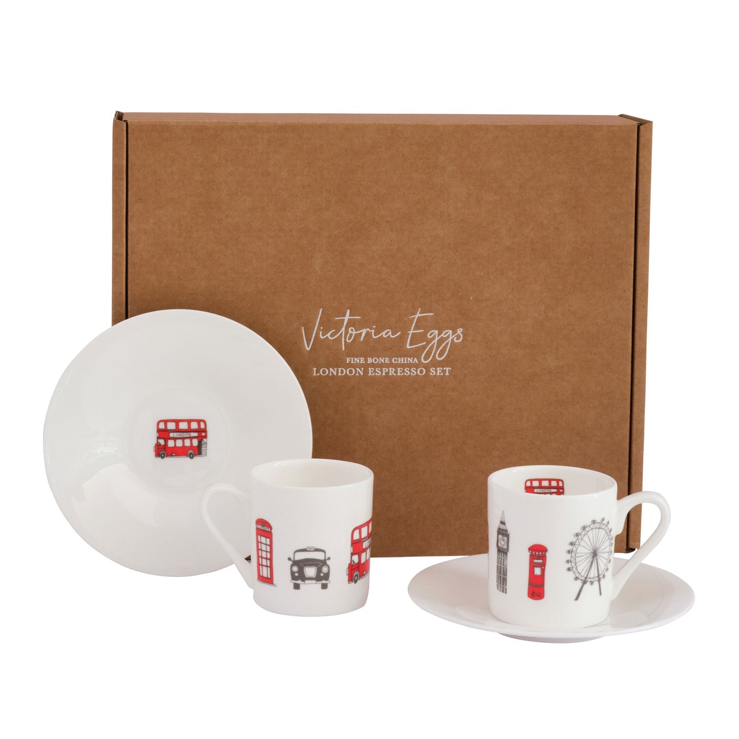 London Skyline - Boxed Set of 2 Espresso Cups and Saucers GIFT SET